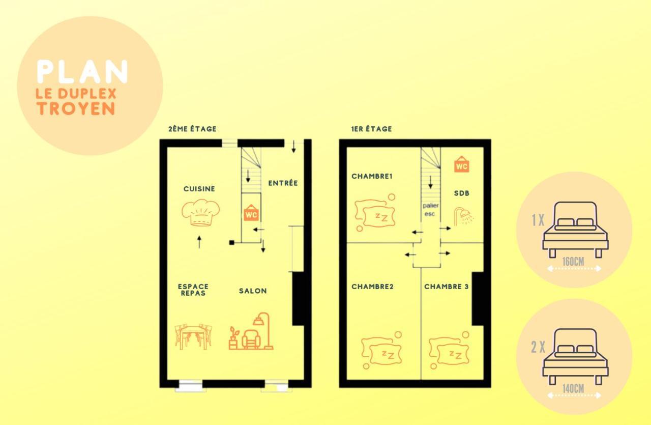 Le Duplex Pasteur - 5 Min Hypercentre - Ideal Groupe - Parking Gratuit Troyes Ngoại thất bức ảnh