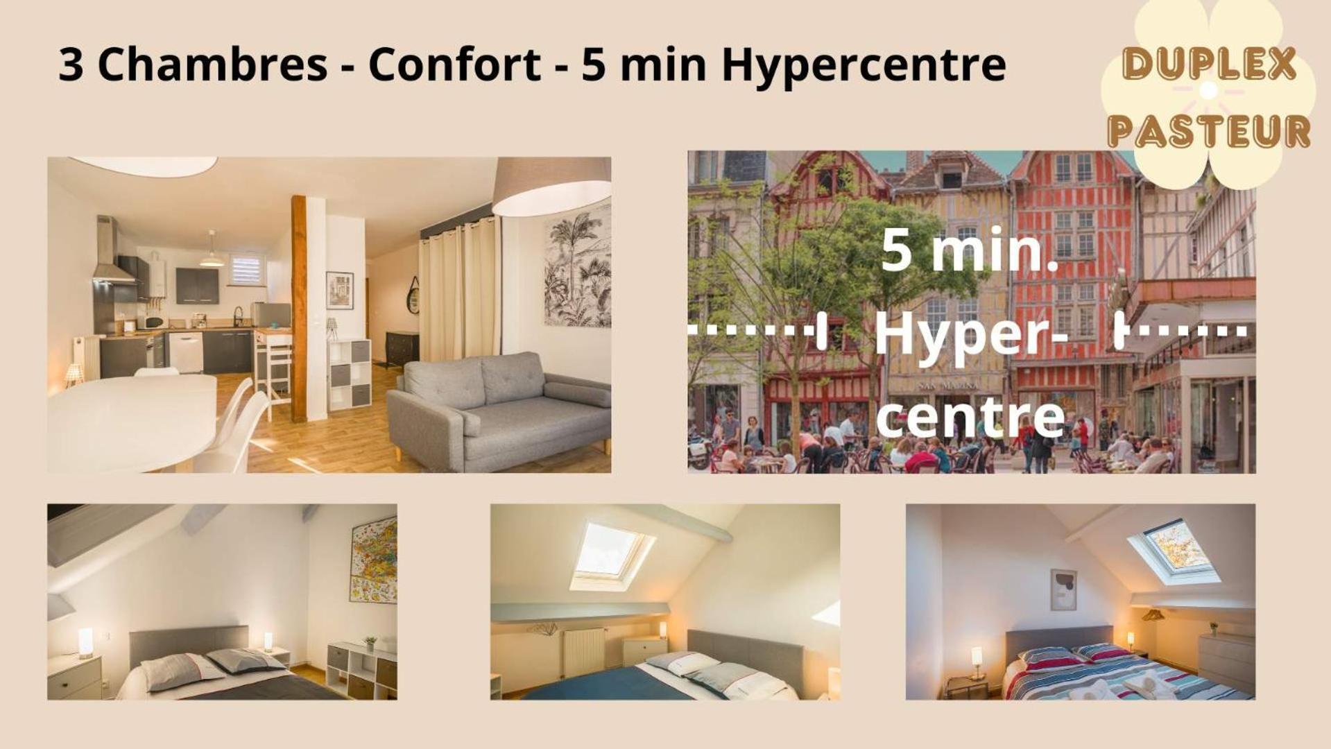 Le Duplex Pasteur - 5 Min Hypercentre - Ideal Groupe - Parking Gratuit Troyes Ngoại thất bức ảnh